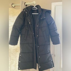 H & M girls hooded winter coat size 16 barely worn